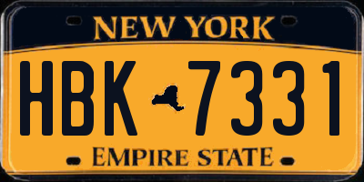 NY license plate HBK7331