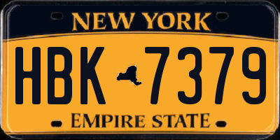 NY license plate HBK7379