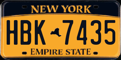 NY license plate HBK7435