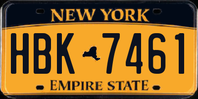 NY license plate HBK7461