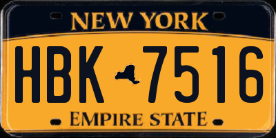NY license plate HBK7516