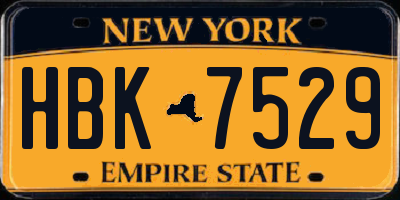 NY license plate HBK7529