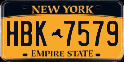 NY license plate HBK7579