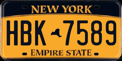 NY license plate HBK7589