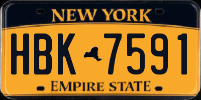 NY license plate HBK7591