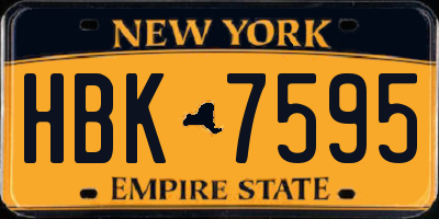 NY license plate HBK7595