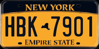 NY license plate HBK7901