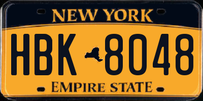 NY license plate HBK8048