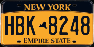 NY license plate HBK8248