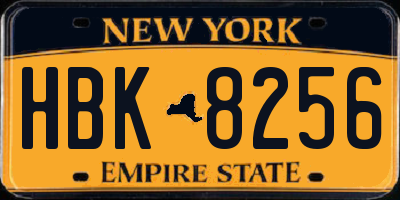 NY license plate HBK8256