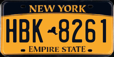 NY license plate HBK8261