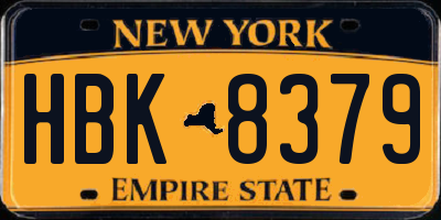 NY license plate HBK8379