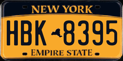 NY license plate HBK8395