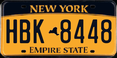 NY license plate HBK8448