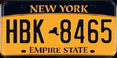 NY license plate HBK8465