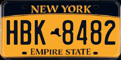 NY license plate HBK8482