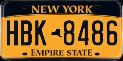 NY license plate HBK8486