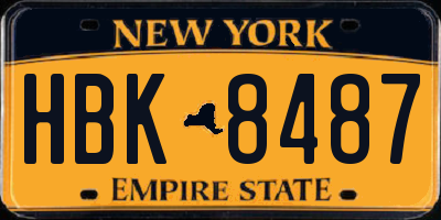 NY license plate HBK8487