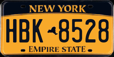 NY license plate HBK8528