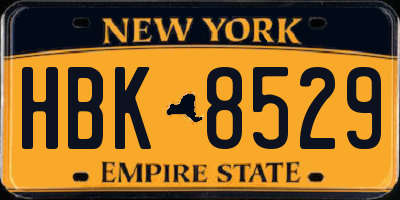 NY license plate HBK8529