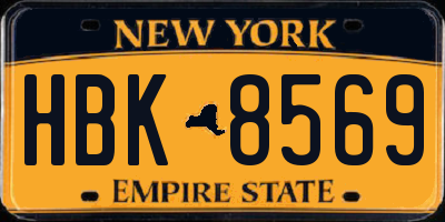 NY license plate HBK8569