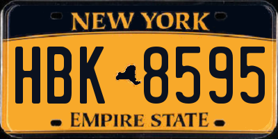 NY license plate HBK8595