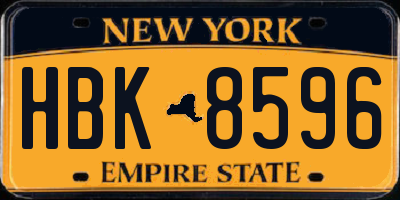 NY license plate HBK8596