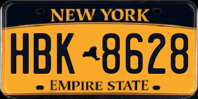 NY license plate HBK8628