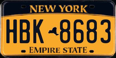 NY license plate HBK8683
