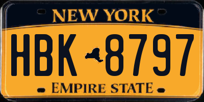 NY license plate HBK8797