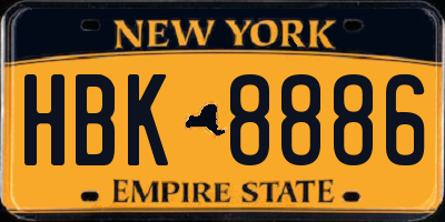 NY license plate HBK8886