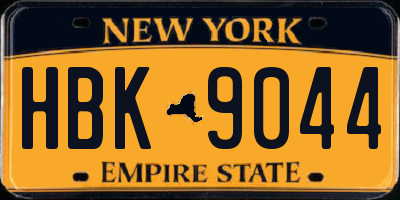NY license plate HBK9044