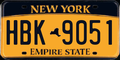 NY license plate HBK9051