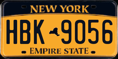 NY license plate HBK9056