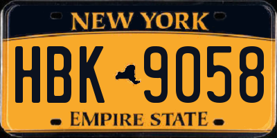 NY license plate HBK9058