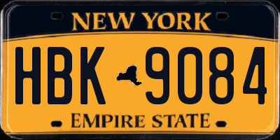 NY license plate HBK9084
