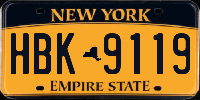 NY license plate HBK9119