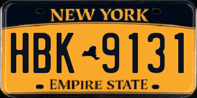 NY license plate HBK9131