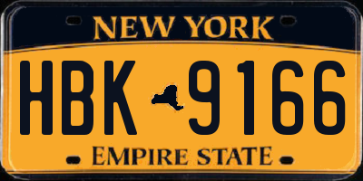NY license plate HBK9166