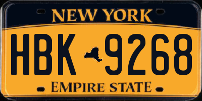 NY license plate HBK9268