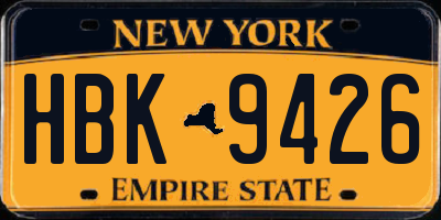 NY license plate HBK9426