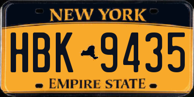 NY license plate HBK9435