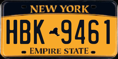 NY license plate HBK9461
