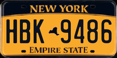 NY license plate HBK9486