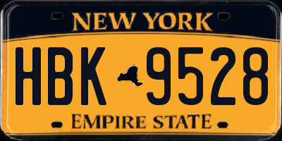 NY license plate HBK9528