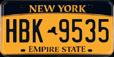 NY license plate HBK9535