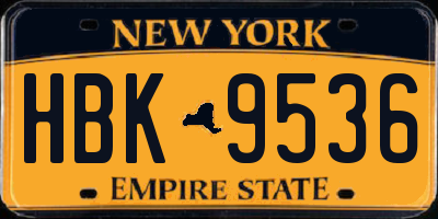 NY license plate HBK9536