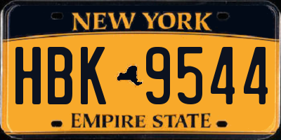 NY license plate HBK9544