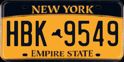 NY license plate HBK9549