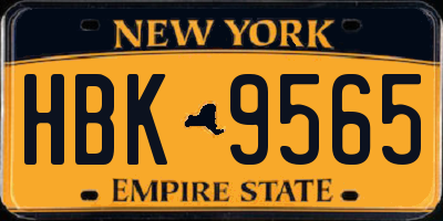 NY license plate HBK9565